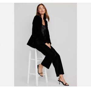 Old Navy Extra High-Waisted Taylor VELVET Trouser BOHO Pant Black Size XL PETITE